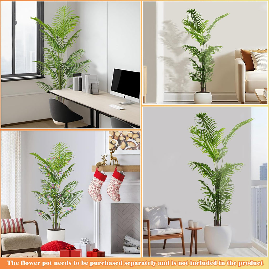 6 FT Artificial Areca Palm, Indoor Simulation Plants, Fake Areca Palm Decor, Large Tall Tree, Indoor Decorative