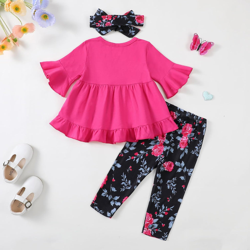 Baby Toddler Girl Clothes Ruffle Top Pants Outfit Set