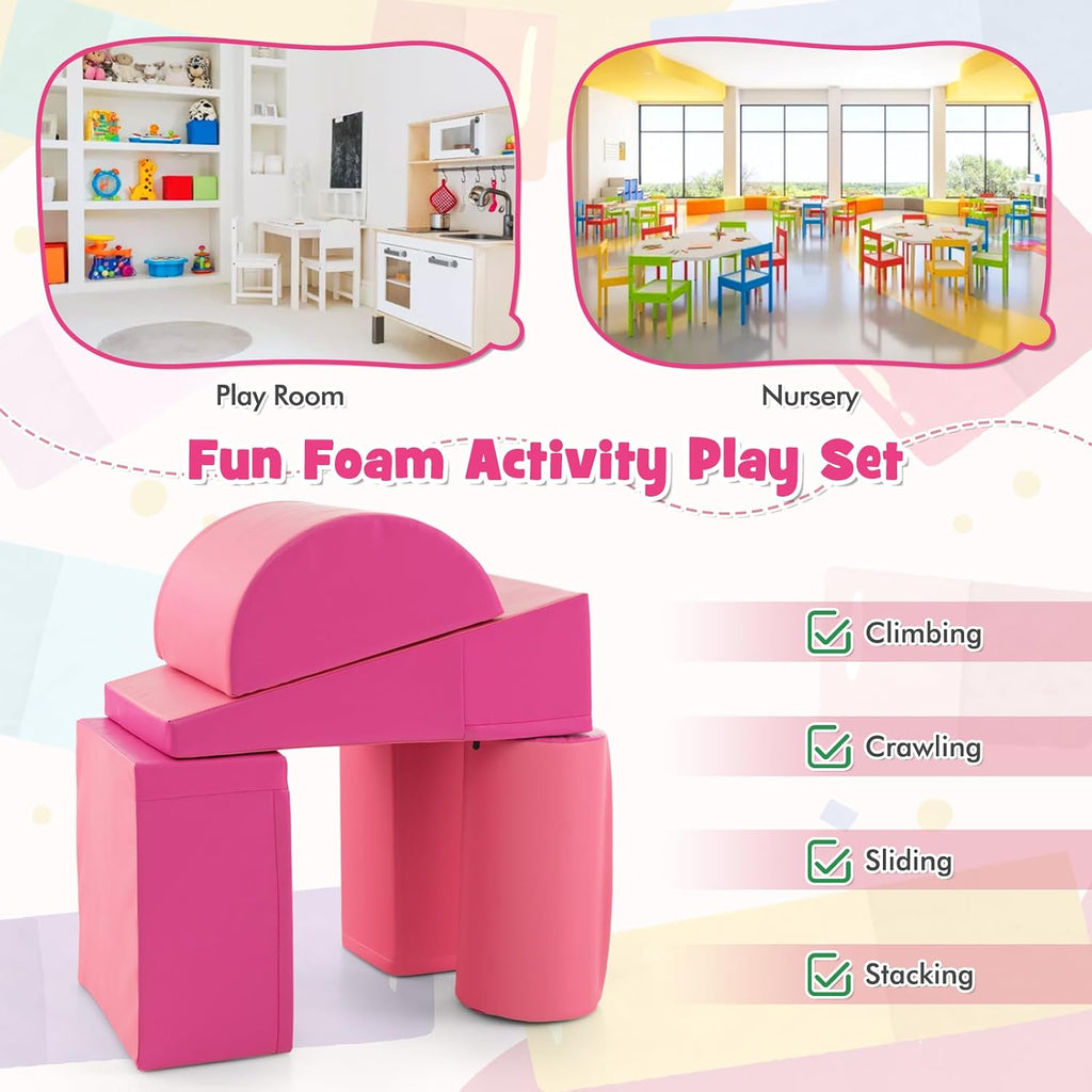 Piece Climb and Crawl Playset, Soft Climbing Foam Block Activity Play Structure Gym Equipment for Infant Baby