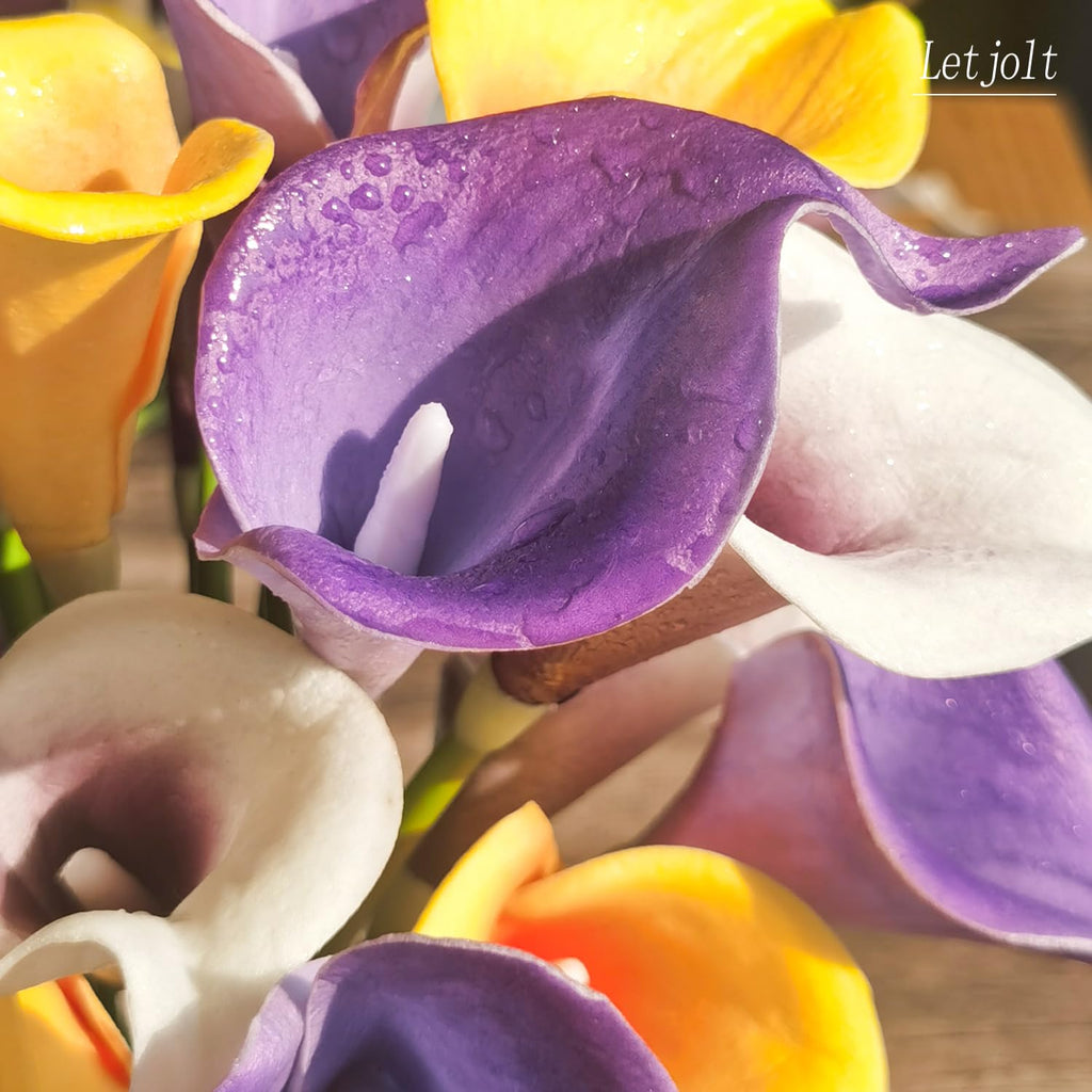 Purple Calla Lily Artificial Flowers 20 Pieces Bouquet