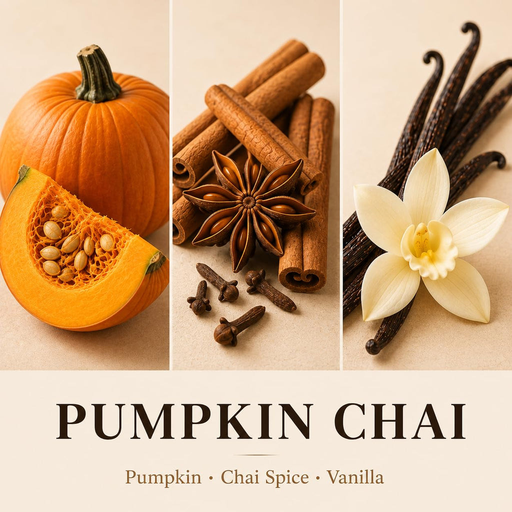 Pumpkin Chai Fall Scented Candle, 9 oz Soy Wax Candle Gift, Autumn Decor