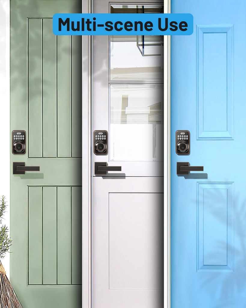 Keyless Entry Keypad Deadbolt Lock with Handles, Oil Rubbed Bronze