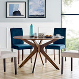 Crossroads 47" Round Wood Dining Table, Walnut