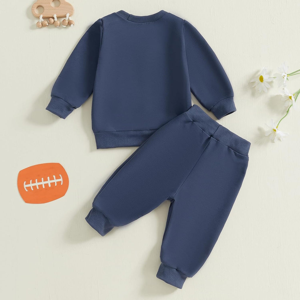 Toddler Baby Boy Football Outfit Embroidery Sweatshirt Pants Infant Fall Outfits 12 18 Boys Clothes