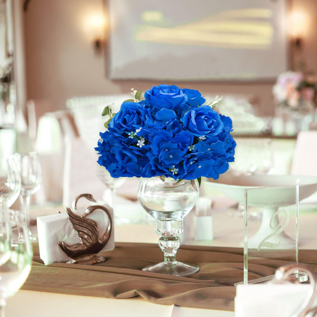 Artificial Flower Balls Wedding Centerpieces 10pcs 11.8" Royal Blue Fake Rose Ball Arrangement Center Pieces for