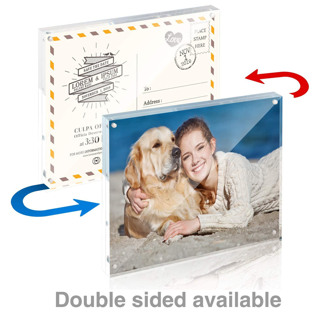 8x10 Acrylic Frame 3 Pack, 20MM Thicker Frameless Clear Picture Frames
