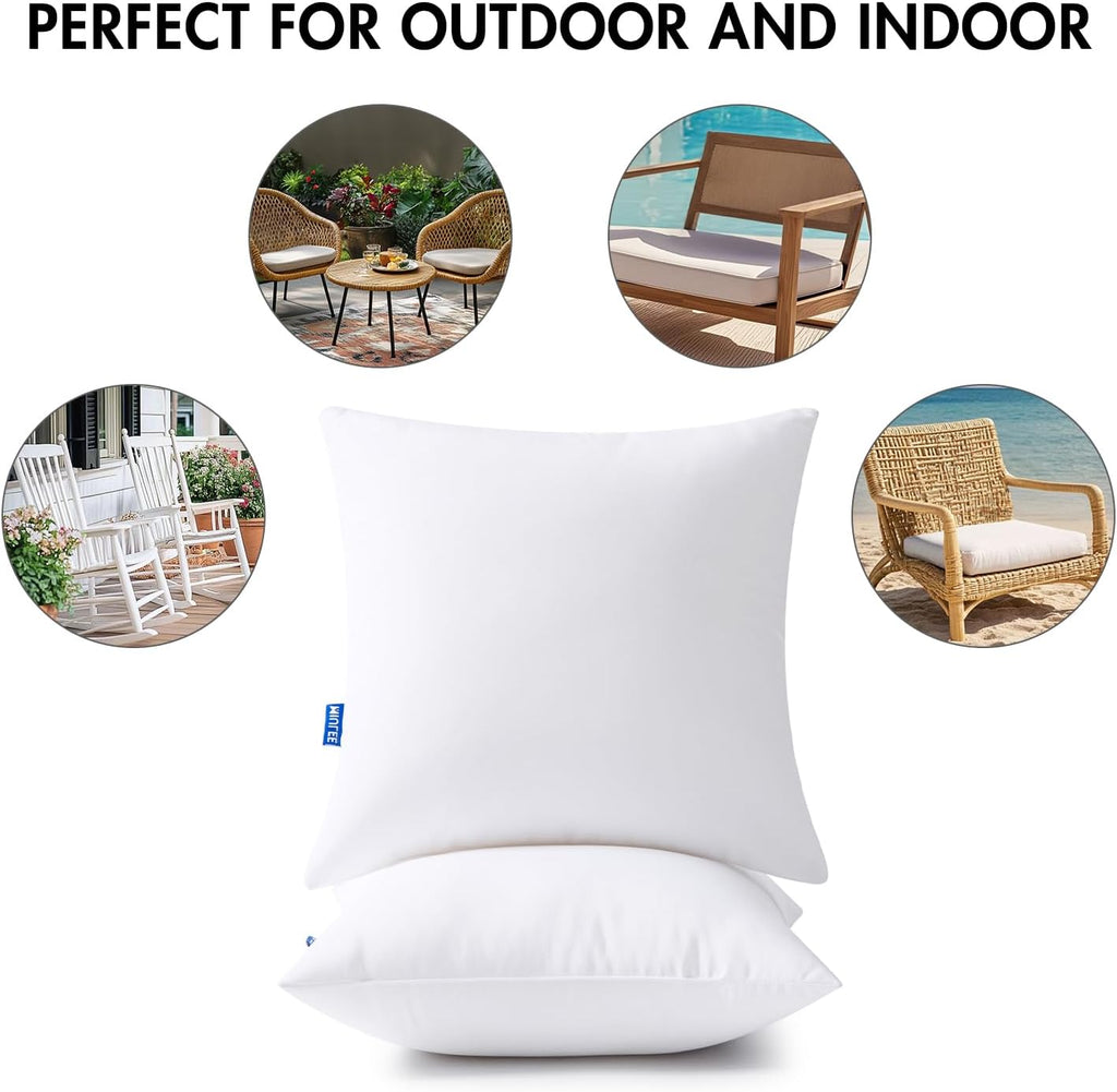 18x18 Outdoor Pillows,Set of 2 Throw Pillows Waterproof,Soft Support Throw Inserts Decorative Water Resistant