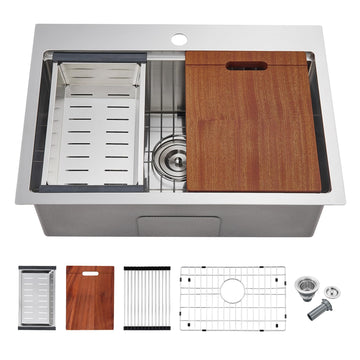 23x18 Inch Drop-In Workstation Kitchen Sink