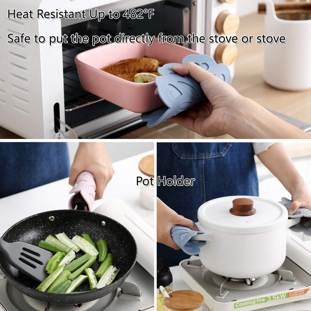 Set 4 Silicone Trivet Mat - Hot Pot Holder Hot Pads for Table & Countertop - Trivet for Hot Dishes - Non-Slip & Heat