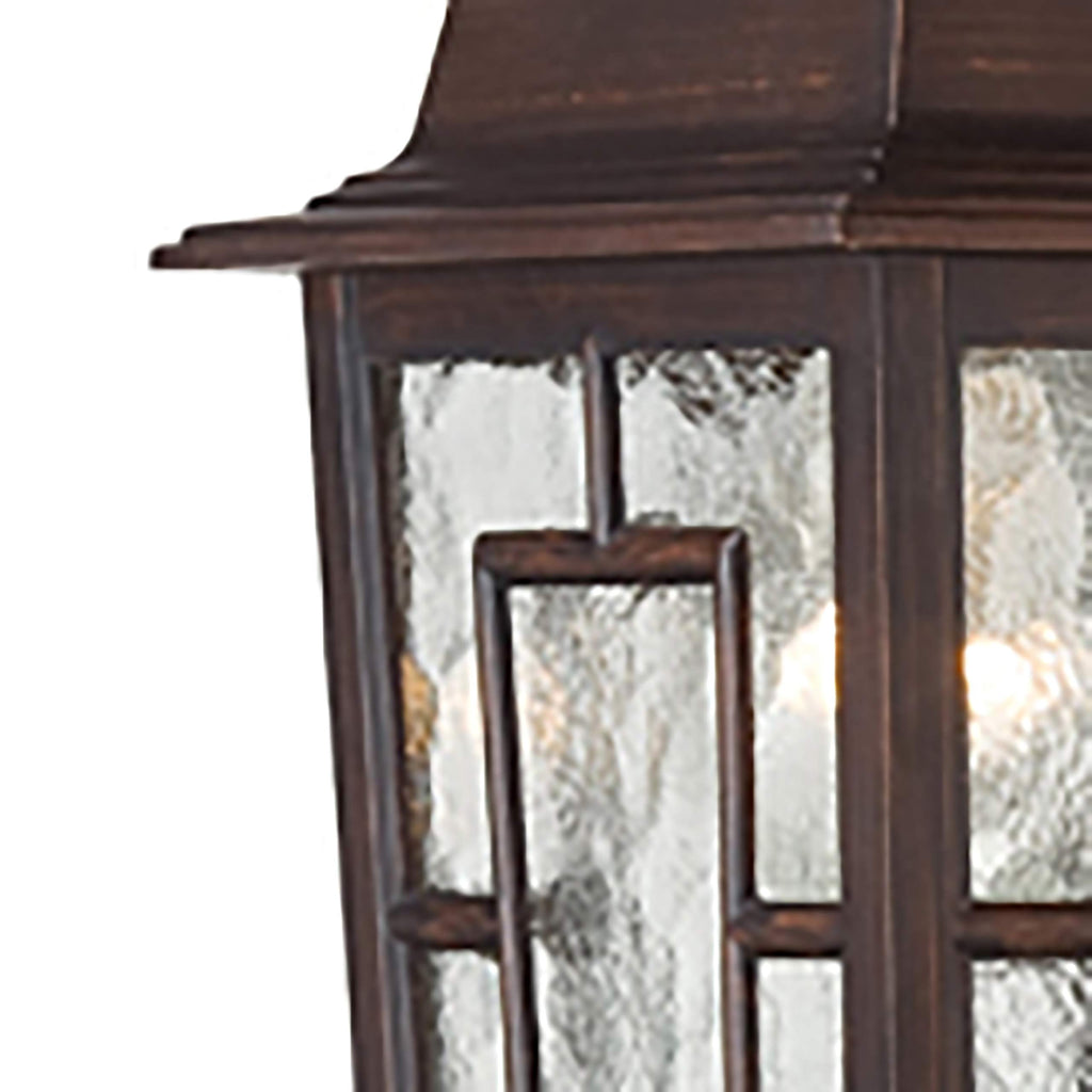 60/4922 Banyon One Light Wall Lantern/Arm Down 100 Watt A19 Max. Clear Water Glass Rustic Bronze Outdoor Fixture