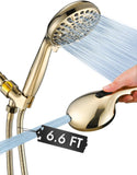 High Pressure 10 Setting Handheld Shower Head, 5" Detachable Showerhead Spray Built-in Power Wash to Clean Tub
