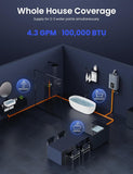Tankless Water Heater Propane with Vent Pipe, Indoor Max 4.3 GPM, 100, 000 BTU, On-Demand Instant Hot Water Heater