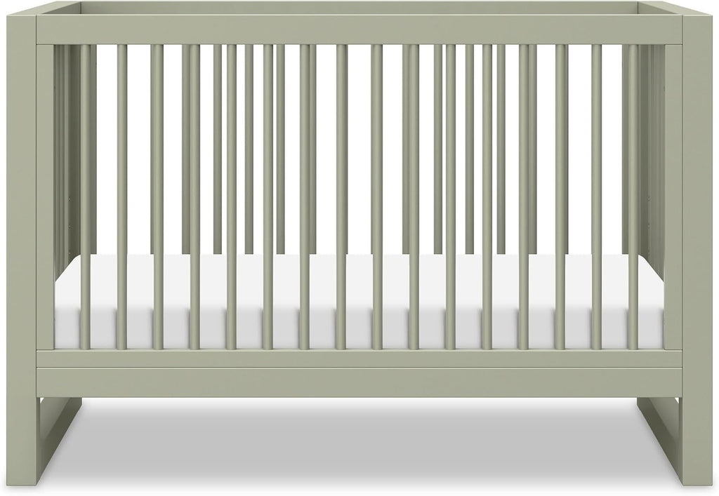 Nantucket 3-in-1 Convertible Crib with Toddler Bed Conversion Kit in French Sage, Greenguard Gold Certified, 100%