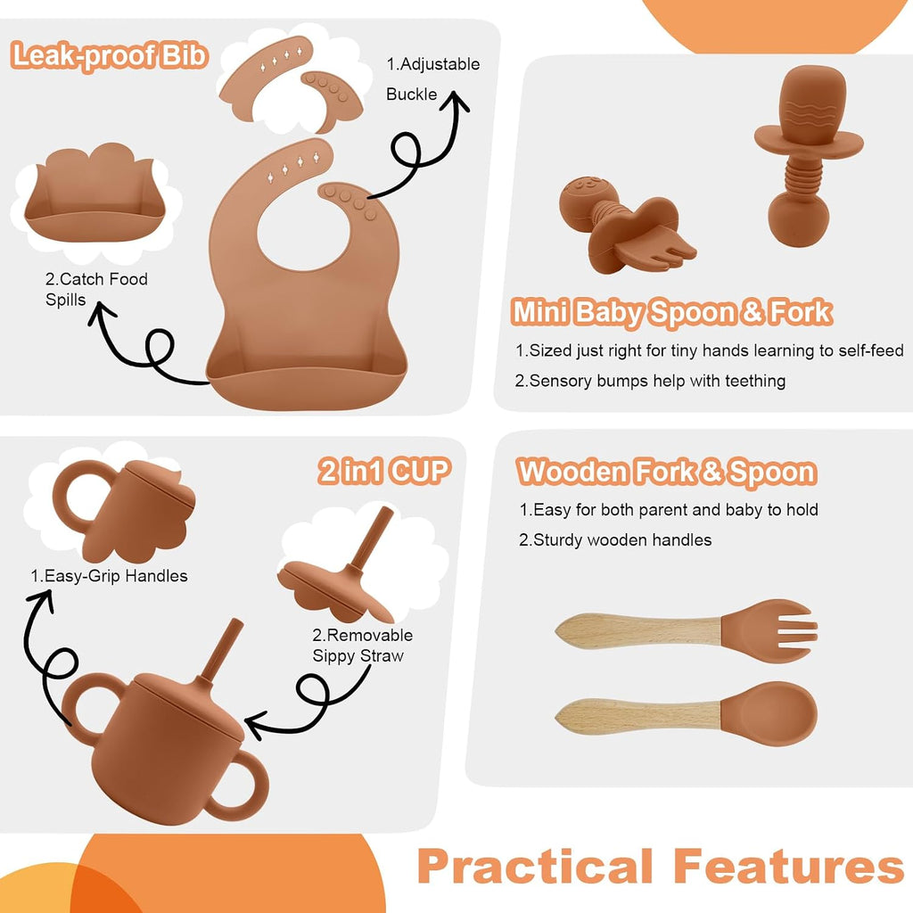 Feeding Set 9 Pcs, Baby Led Weaning Supplies