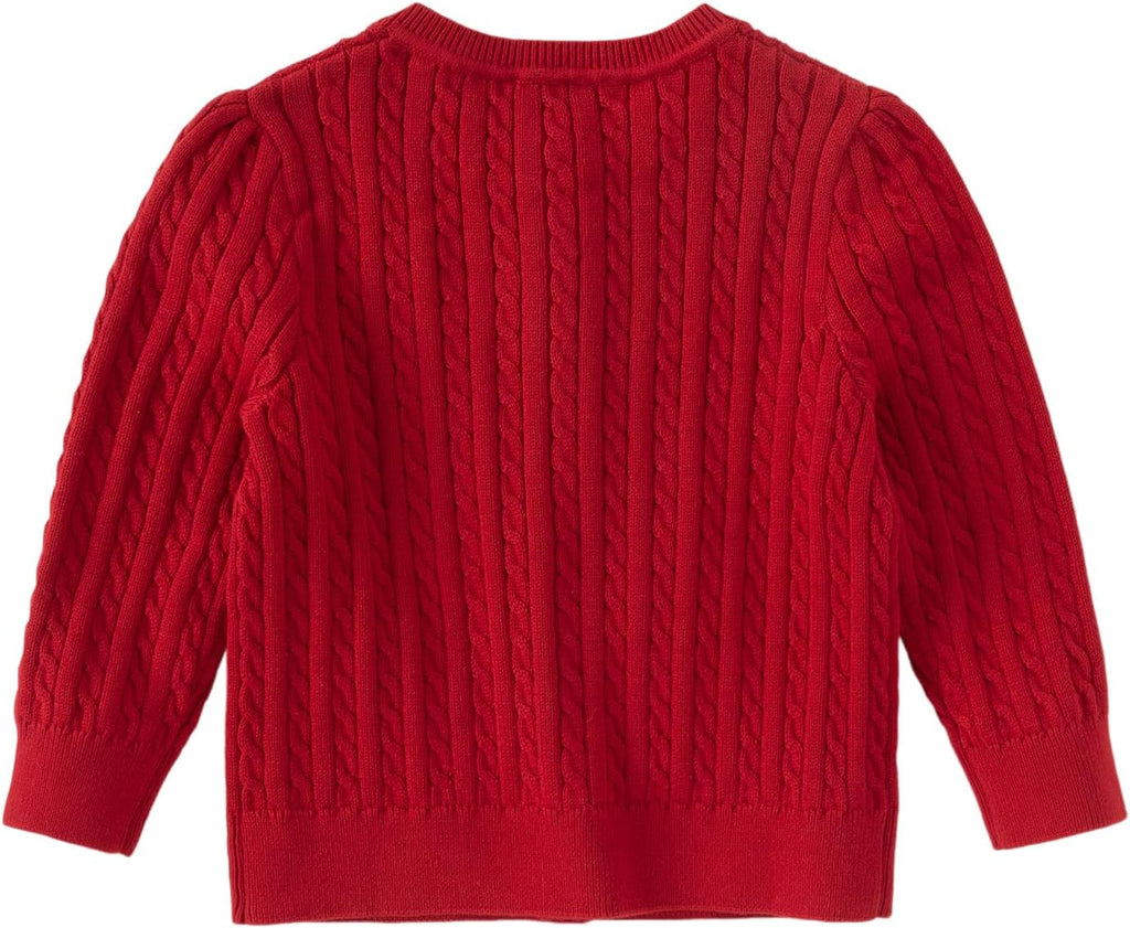 Toddler Girl Cardigan Sweater Cable Knit Cotton Button Up Jacket