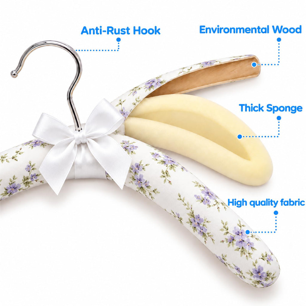 No Bump Padded Clothes Hangers for Women Clothing, Sweater, Coat, 10 Pack