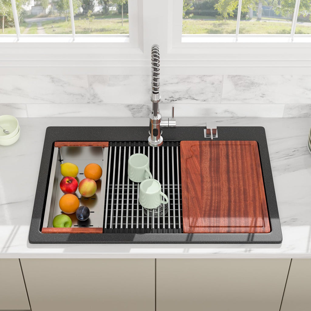 33 Black Granite Composite Kitchen Sink