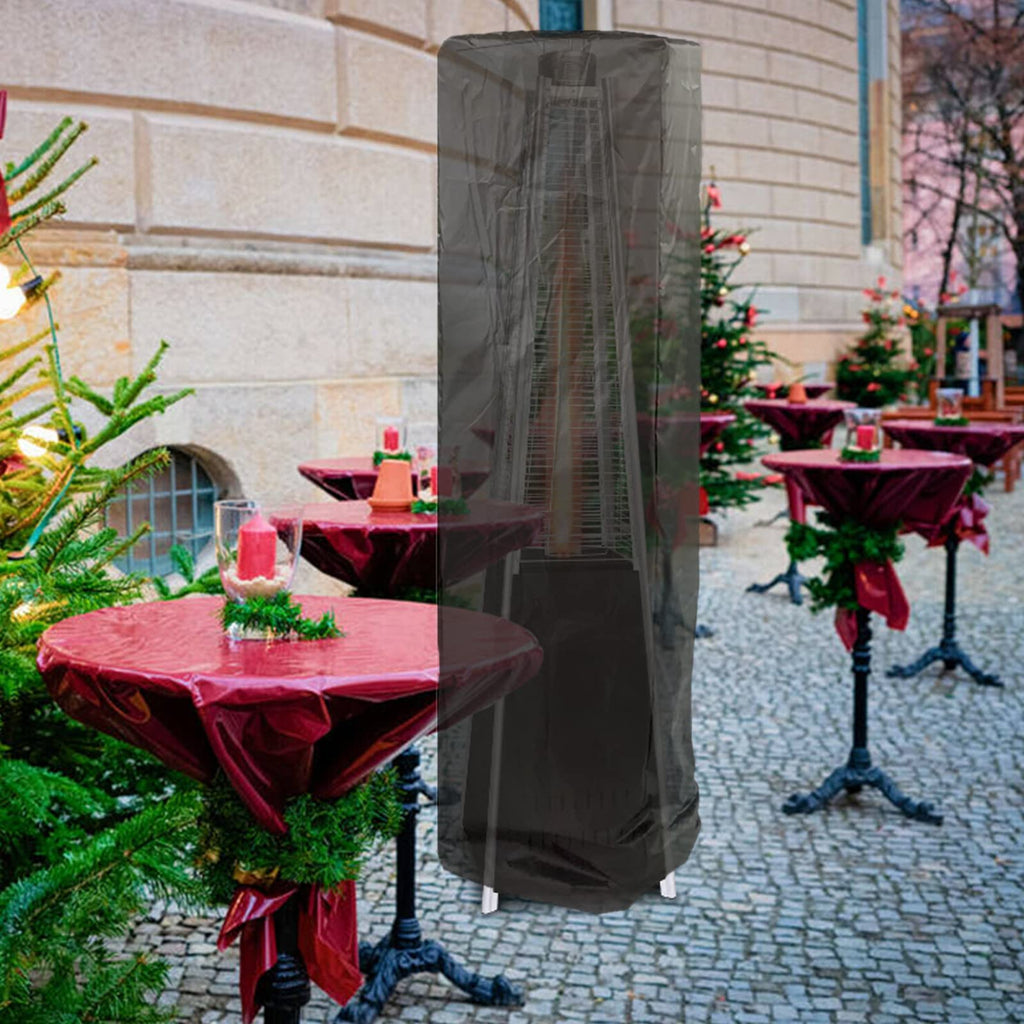 Outdoor Glass Tube Heater Cover - Waterproof Square Standing Patio Heater Protector for Summer Triangle and Pyramid