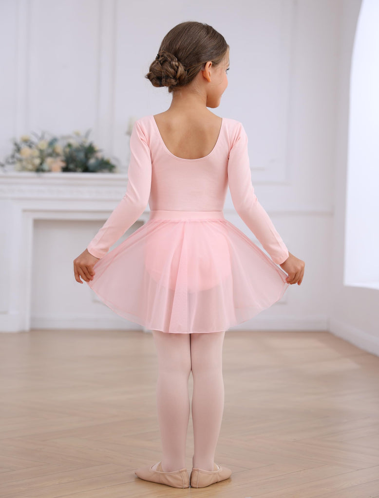 Ballet Leotards with Skirt Tights Combo for Toddler Girls Dance Long Sleeve Leotard Ballerina Dresses Outfits