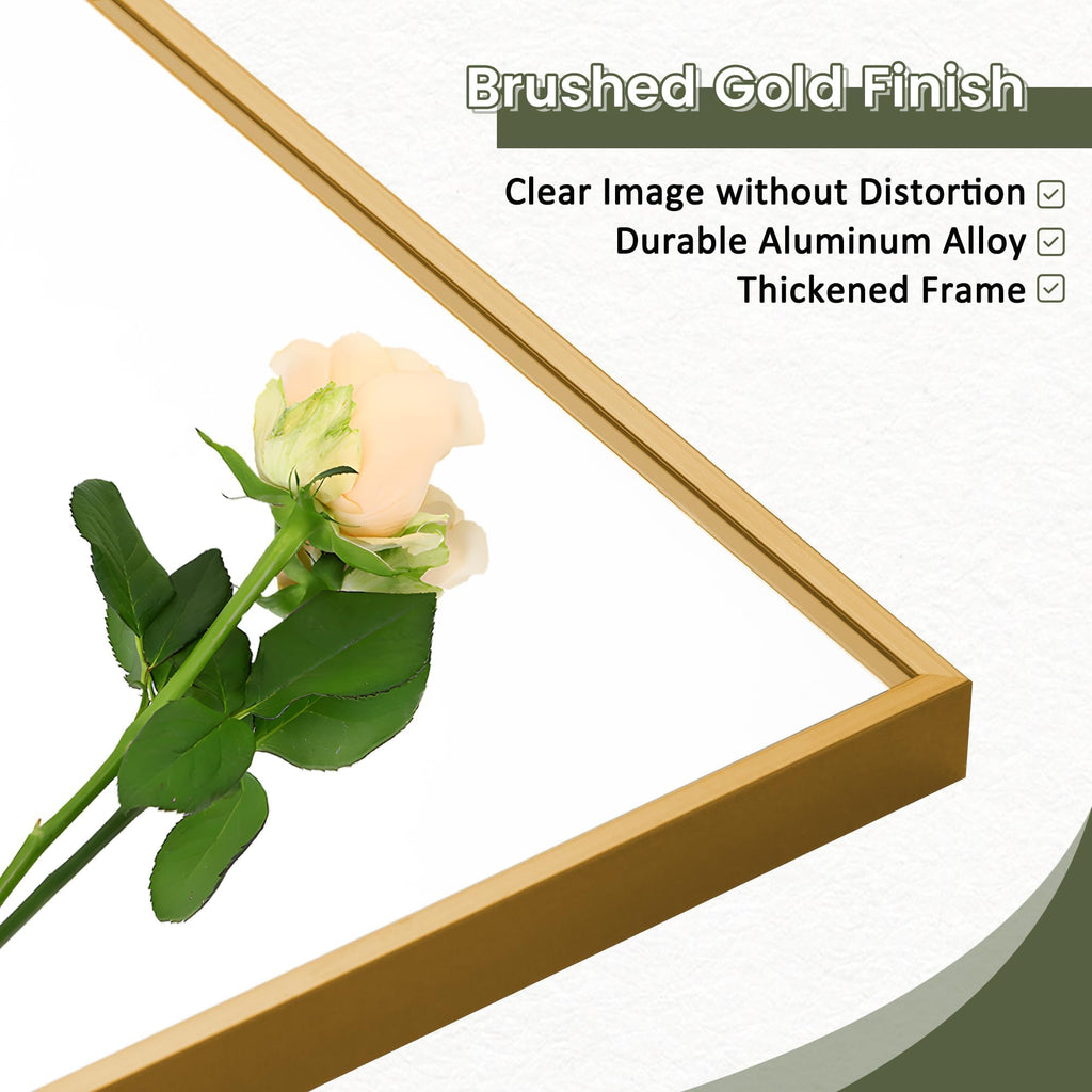 Mirror Full Length, 64"X21" Floor Mirror, Rectangle Shape, Gold