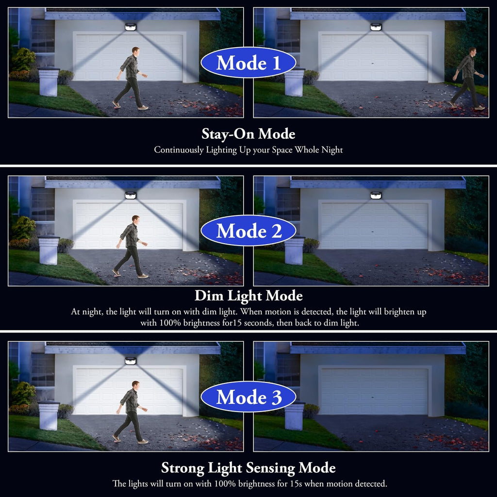 4-Pack Solar Wall Lights Outdoor with 3 Modes & Reflector, Waterproof Bright 178 LEDs Motion Sensor Security Lights