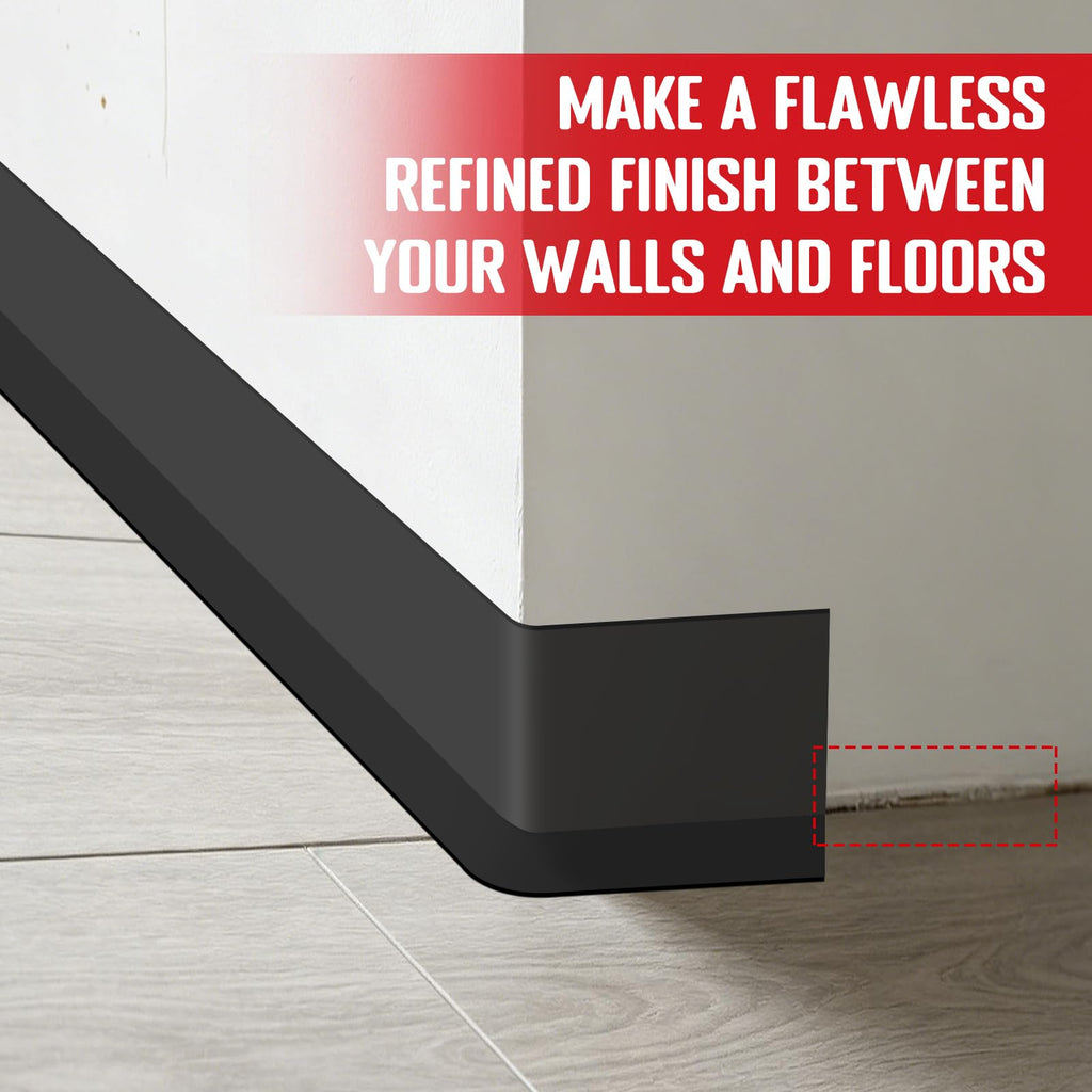 Self-Adhesive Flexible Molding Trim,Waterproof Molding,Black,2.79inX60ft