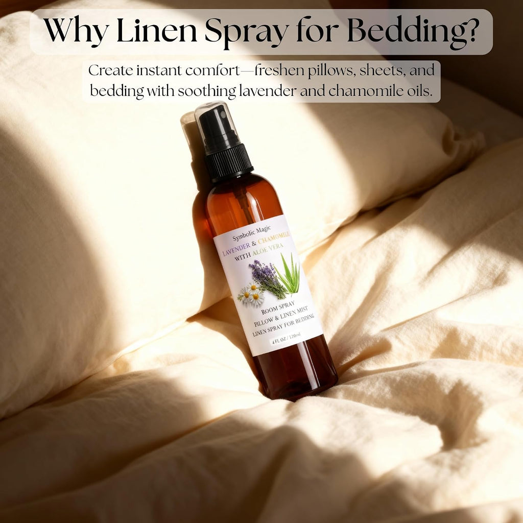 Lavender Essential Oil Room Spray - Linen Spray for Bedding, Sleep, Pillow, Bed, Aromatherapy Oils for Sleep - Set of 4