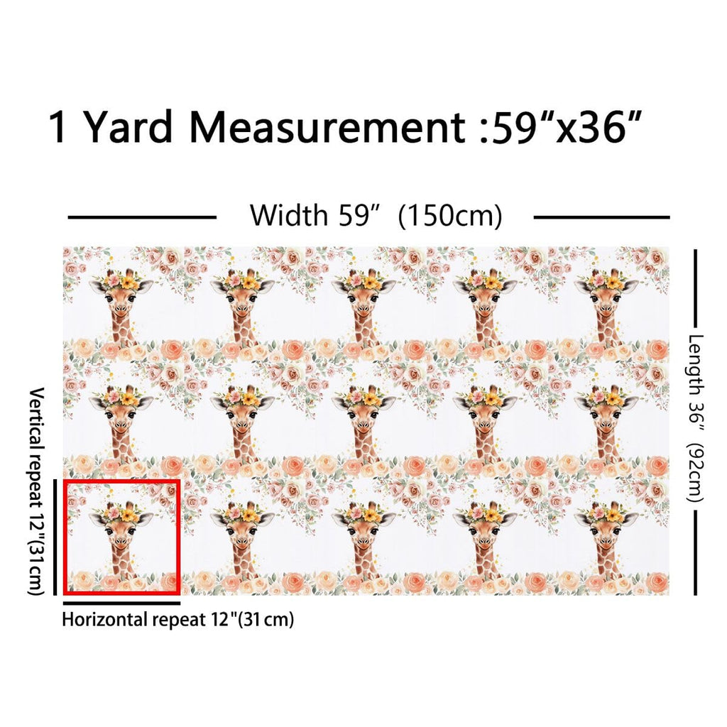 Beautiful Giraffe Upholstery Fabric Deers Wild Animals Fabric