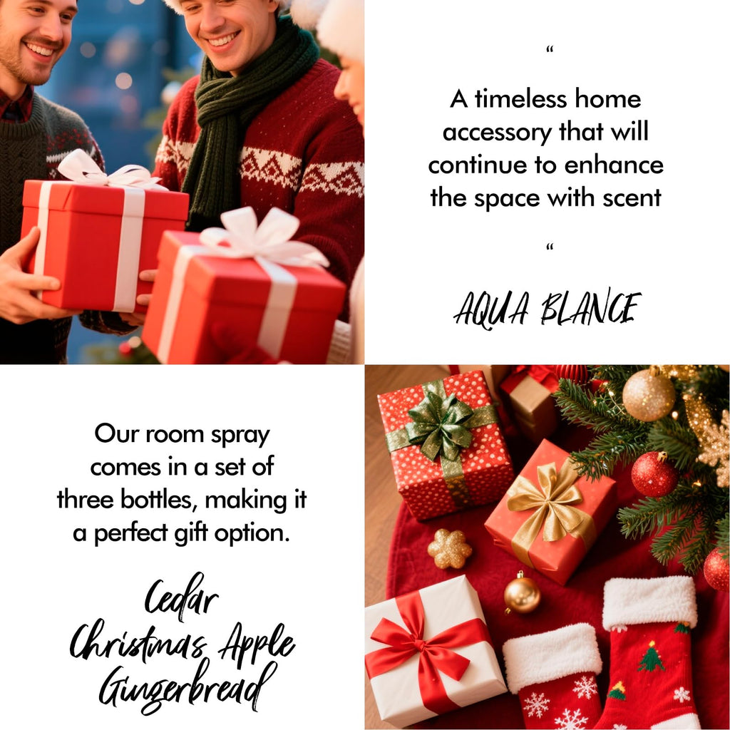 Fragrant Room Spray, Cedar, Apples, Gingerbread, 3 x 3.4 fl oz, Air Fresheners Odor Eliminator, Concentrated Room
