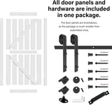 36" x 84" Sliding Barn Door and Hardware Kit Included & 6.6FT Track & Handle, Mortise and Tenon Stru