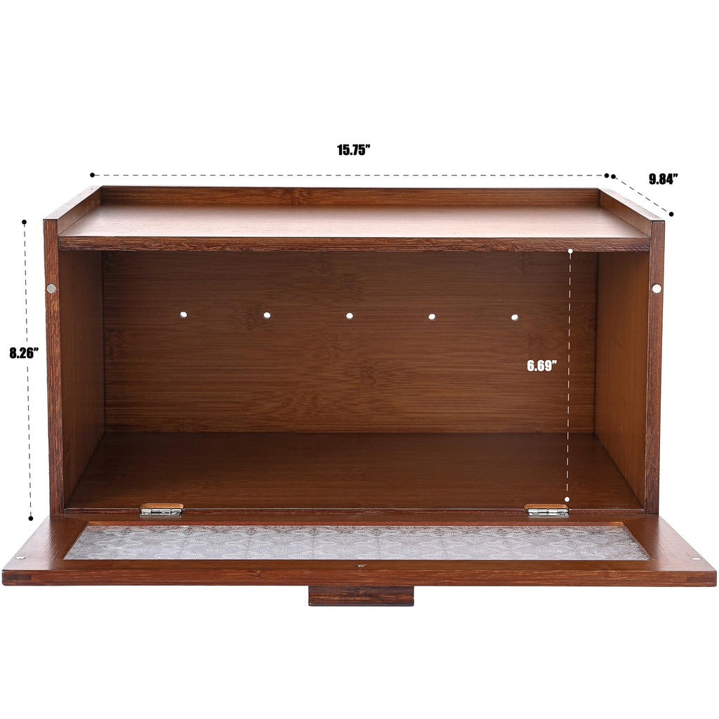 Vintage Countertop - Retro Brown Bread Storage Box Breadbox