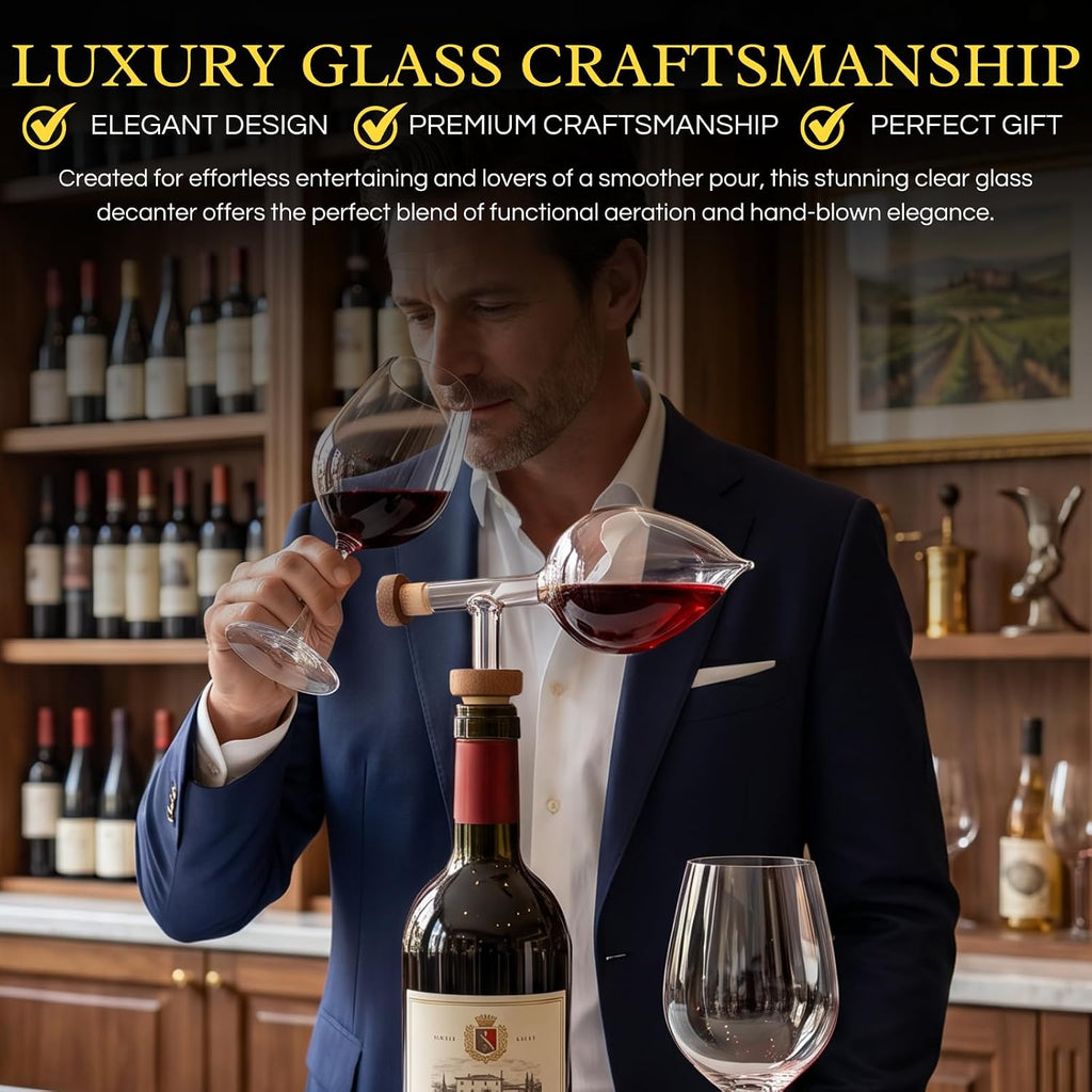 Italian Wine Aerator Pourer, In-Bottle Drip-Free Decanter Red & White Wine