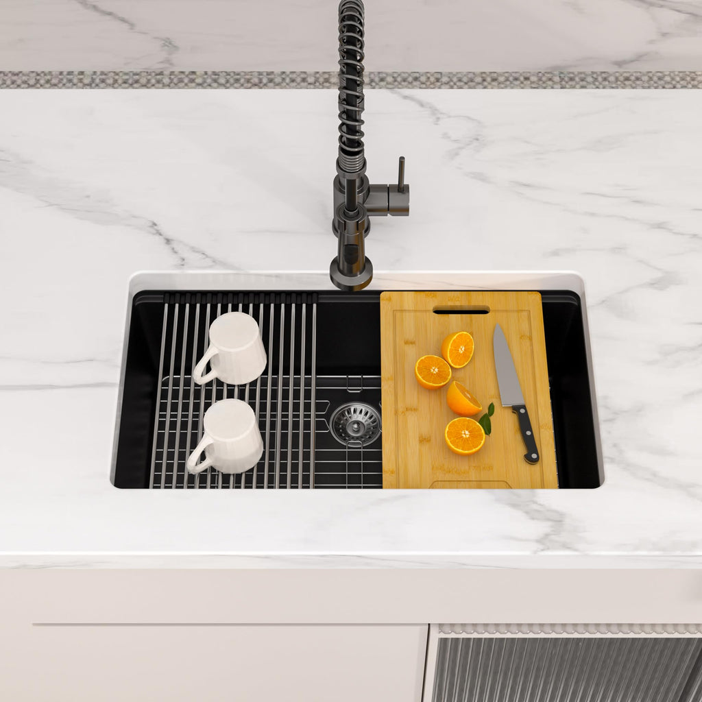 32 Inch Black Granite Composite Sink