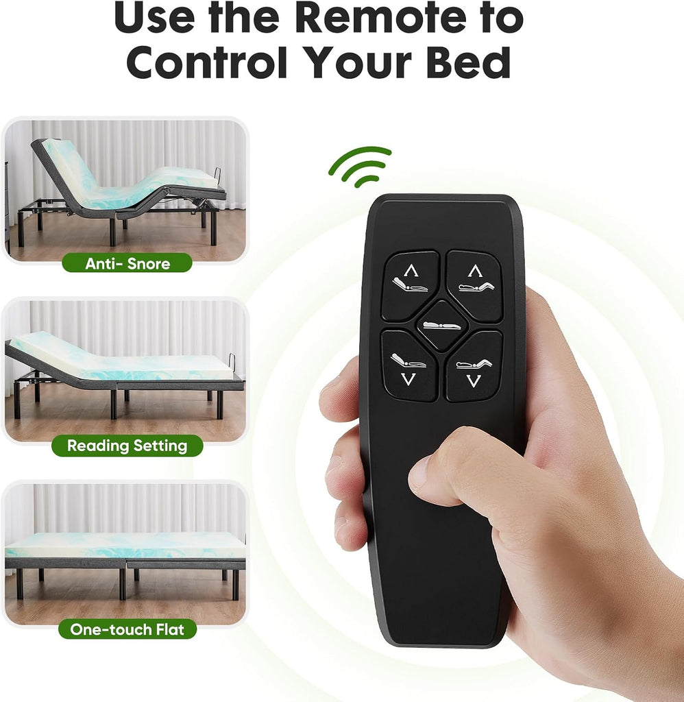 Full Adjustable Bed Frame, Electric Base, USB, Zero Gravity