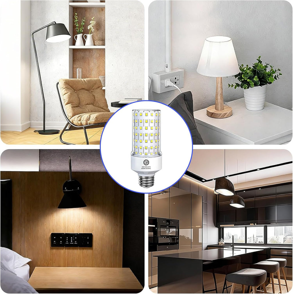 ZP 40W LED Light Bulb 2 Pack Corn Bulb 5000K Daylight Bulb E26 Base