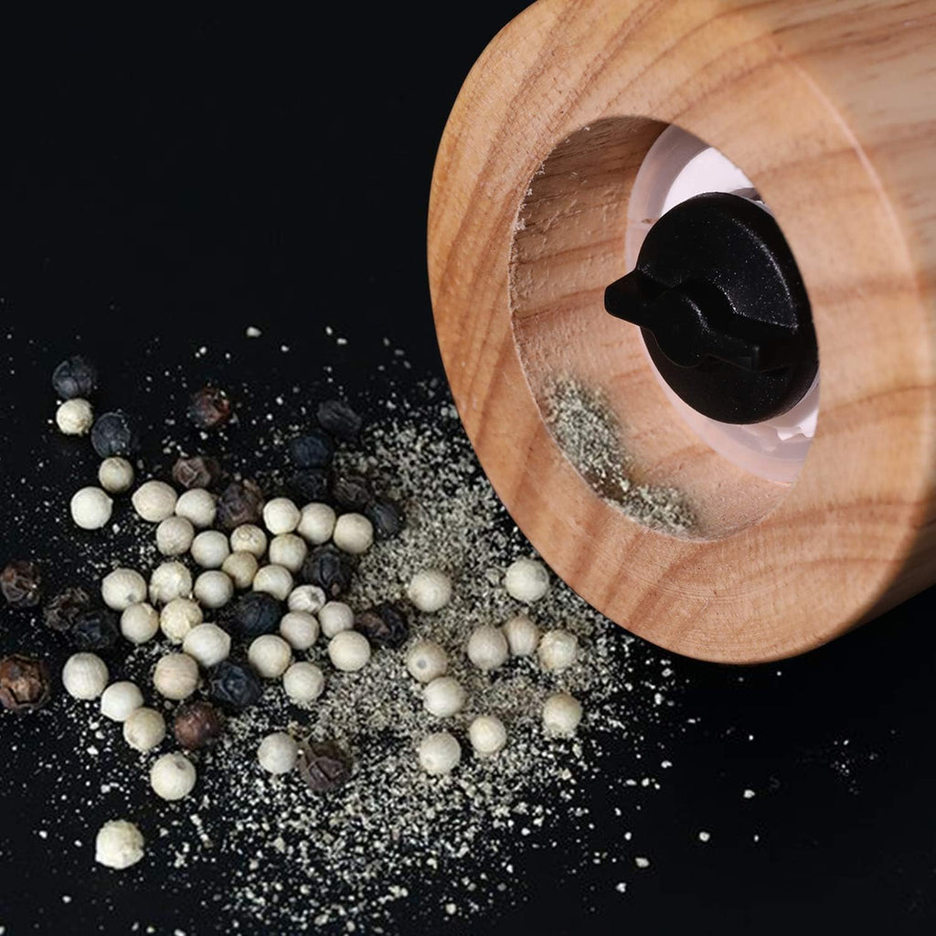 Wood and Ceramic Pepper Grinder Set - Set of 2
