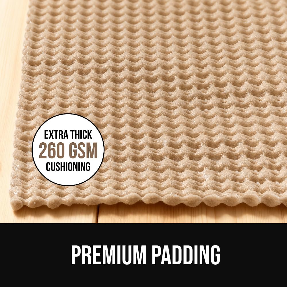 Premium Dual Sided Thick 2x8 Rug Gripper Pad for Hardwood Floors, Breathable Slip Resistant Pad Grips Under Carpet