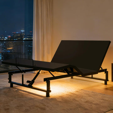King Adjustable Bed Frame with Remote, LED Light & USB Ports (King)
