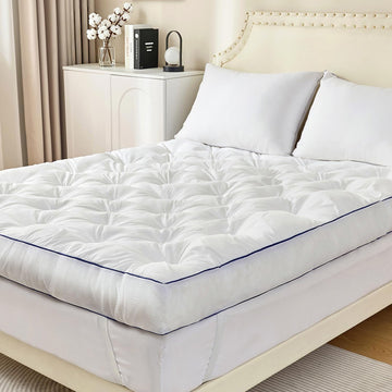 5 Inch Memory Foam Mattress Topper Queen Size, Extra Thick Supportive Pillow Top Mattress Pad, Breathable & Fluffy