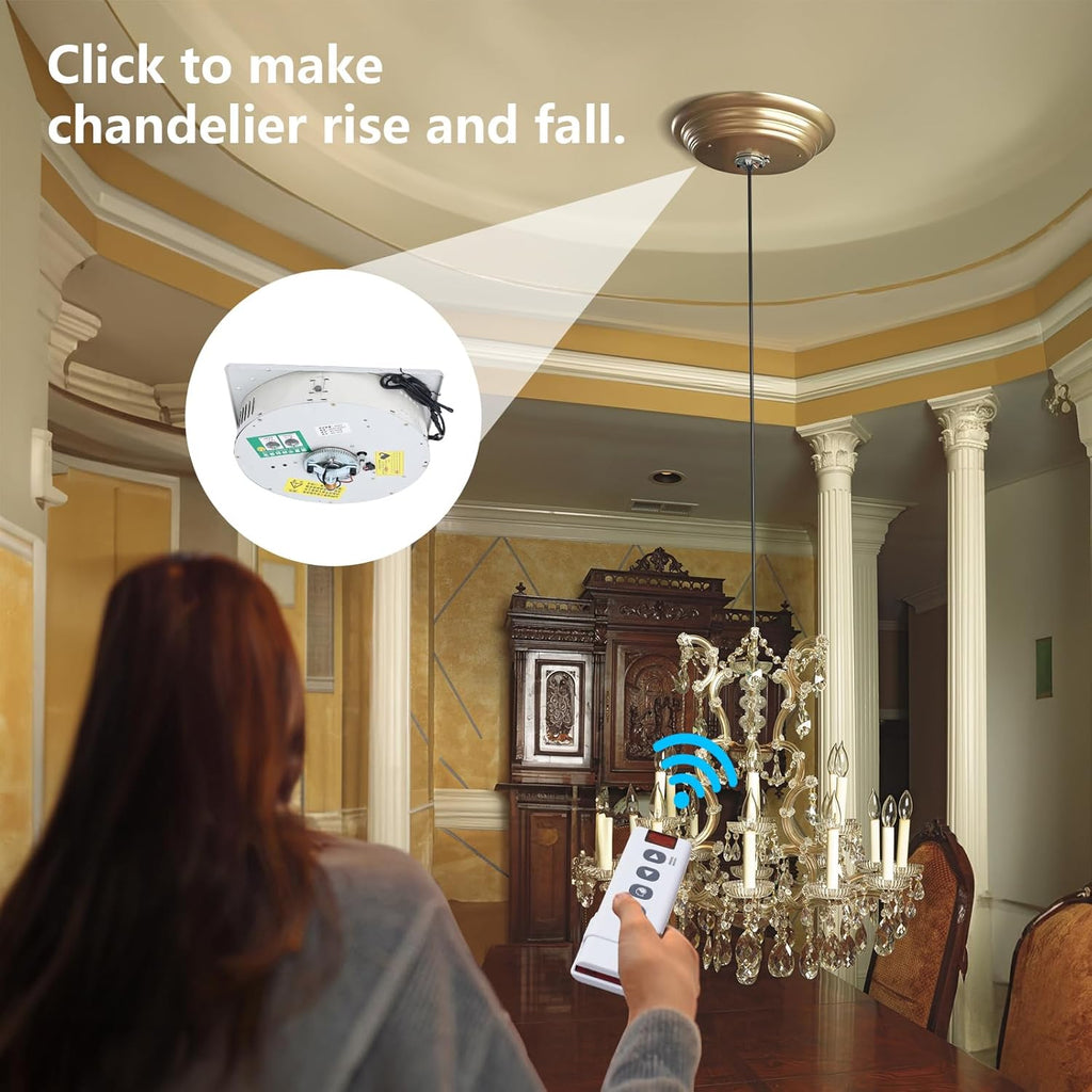 330 lb Rotating Motorized Chandelier Lift System with Remote Control – Mid-Capacity