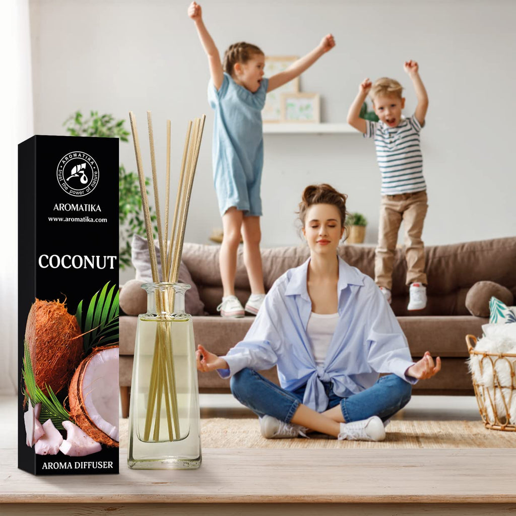 Coconut Aroma Diffuser 3.4 Fl Oz (100ml) - Reed Diffuser - Room Fragrance - Home Fragrance - Air Freshener - Coconut