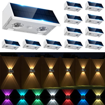 Solar Fence Lights Outdoor Up and Down Wall Lights Solar Powered