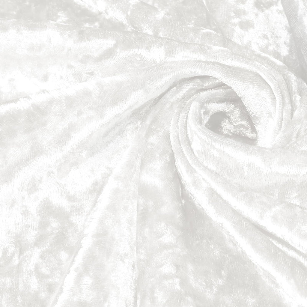 5 Yard 63" Wide White Stretch Crushed Velvet Fabric