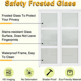 Bypass Glass Sliding Closet Door 48x80, Double Closet Panels with Hardware & Fascia, 3 Lite Frosted 