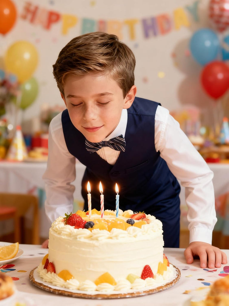 Boys Formal Suit Vest and Pants Set 6 Pieces Suits for Boy Wedding Ring Bearer Outfit for Kids Tuxedo