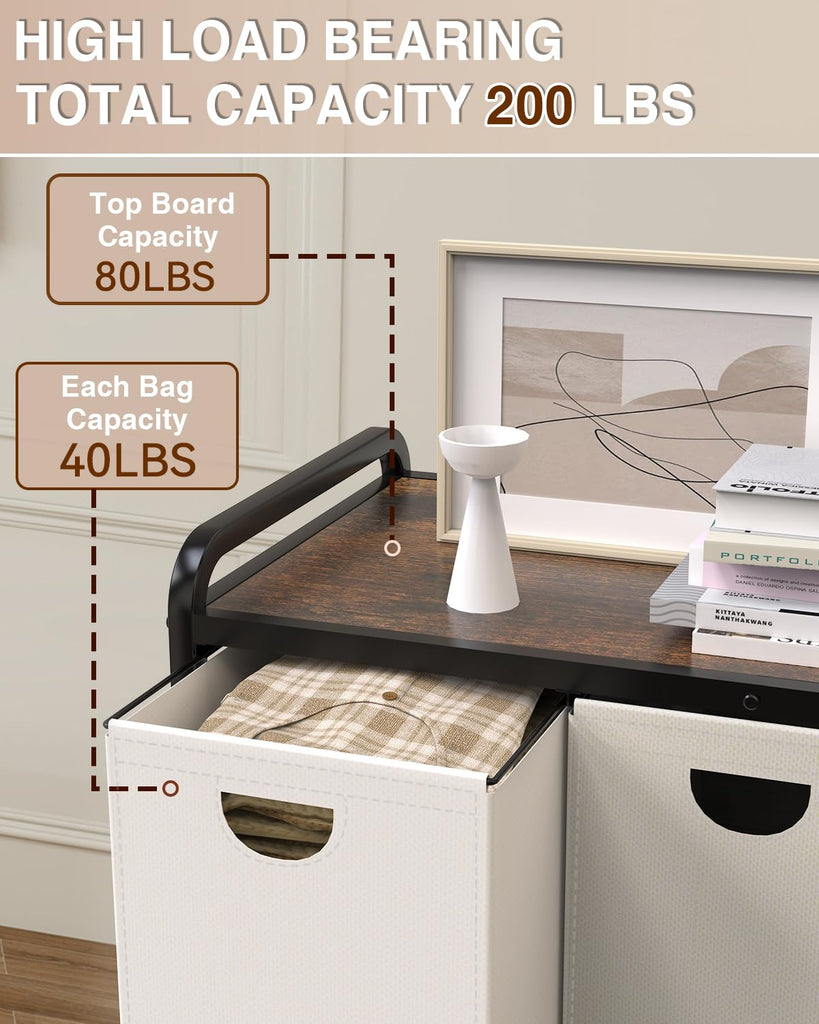 Sorter 3 Section,Laundry Basket with Wheels,3×15.8 Gal (60L)