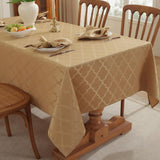 Jacquard Tablecloth Rectangle Damask Fabric Table Cloth, Water Resistant & Wrinkle Free Polyester Ta