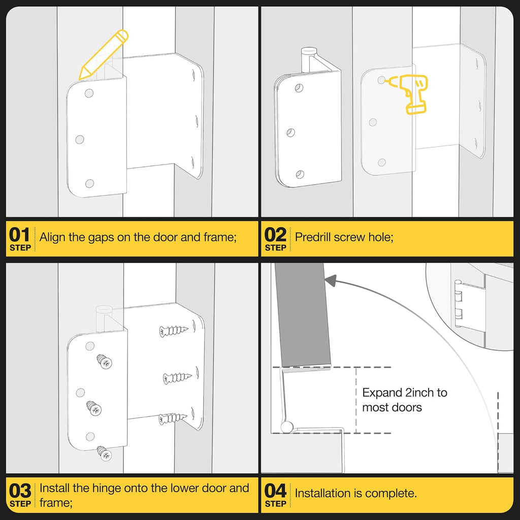 Offset Hinges, 3.5 Inches Swing Door Hinges, 5/8" Radius Corner Ball Bearing Door Hinges, 2 Inches Widen Doorway
