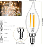 E12 Candelabra LED Light Bulbs Dimmable 60 Watt Equivalent, CA11 6W 2700K Soft Warm White Chandelier Candle Bulb