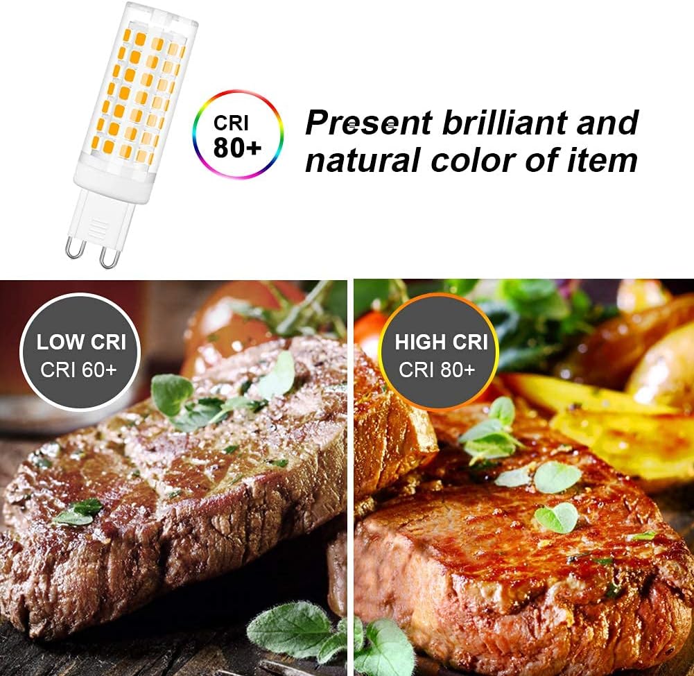 G9 LED Bulb 6W, 60W G9 Halogen Bulb Replacement, 540LM, Warm White 3000K, AC110-130V G9 Base Non-Dimmable Light